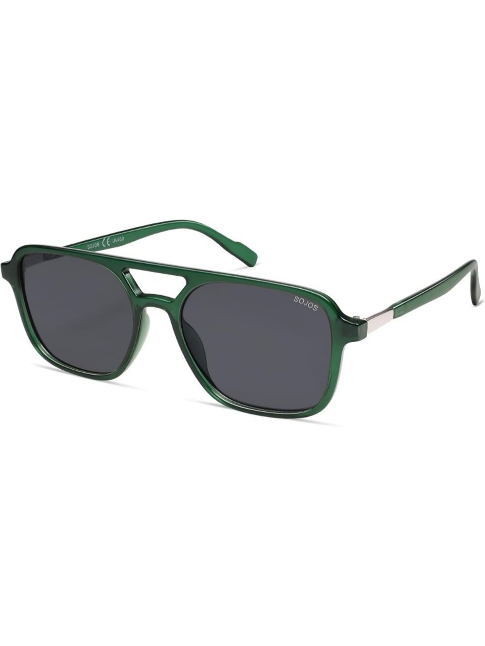 Women's Green/Grey Y2K Retro Aviator Rectangle Shades UV400 Sunglasses